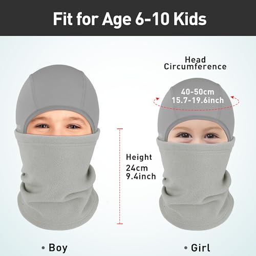 Image of Arcweg Kids Balaclava Ski Mask Thermal Fleece Neck Warmer Winter Windproof Face Hood Mask Fits Under Helmets for Boys Girls