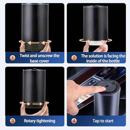 Image of Smart Car Air Freshener Diffuser with Starry Sky Projection and 50ml Perfume, 3 Mode Adjustable Rechargeable Car Aroma Diffuser,Auto On /Off Intelligent (Encounter)