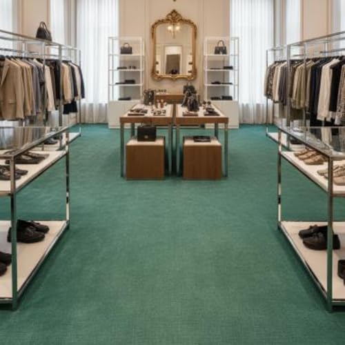 Image of FC Texture-2-Sea-Green Carpet Luxurious Feel Floring for Residential, Commercial Office & Home and Sound Absorbing Durable Easy Clean Low Maintenance for High Traffic Areas