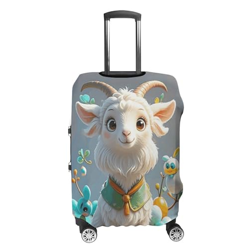 Cute Goat Elastic Luggage Cover Suitcase Protector for 19-32 Inch Suitcases | Universal Stretchable Travel Bag Cover | Anti-Scratch, Washable with Zipper Closure L4