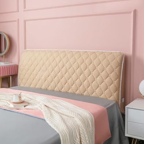 JANEMUA Cabecero De Cama con Estampado De Pequeños Rombos, Fácil De Colocar, Protector Antipolvo Elástico Y Antideslizante, Superficie De Tela Acolchada con Todo Incluido-Dark Gray|| 100cm