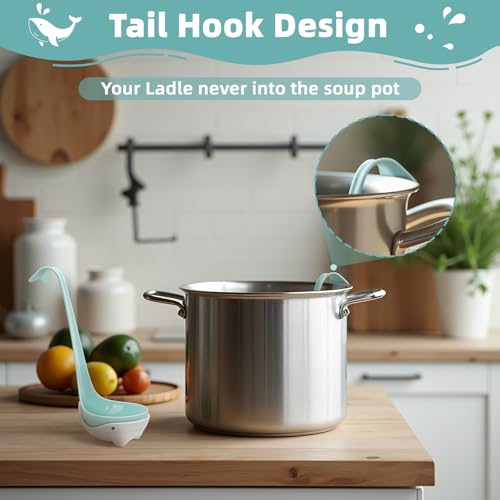 Whiterhino Soup Ladle With Detachable Base,Kitchen Ladle,Cooking Ladle,Whale Cute Gifts,Funny Kitchen Gadgets,Cooking Gifts For Mom,Perfect For Hot Serving Soup thumb #3