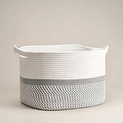 White and gray woven basket