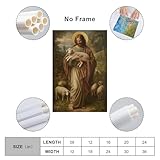 MAIHAIBAO Jesus and The Lamb of God Canvas Wall Art - Leonardo Da Vinci Famous Religious Painting Poster - Vintage Christian & Catholic Aesthetic Decor for Home & Church - 12x18 Inch (Unframed)