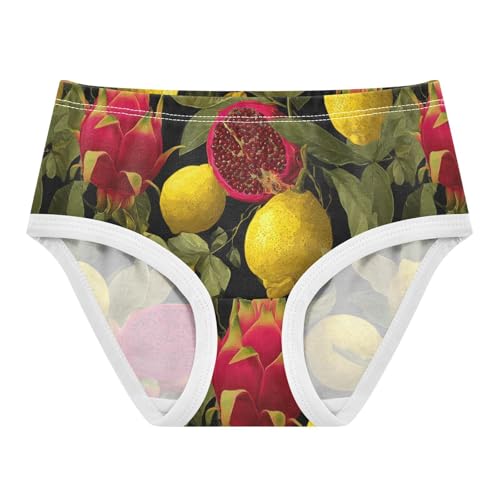 Wusikd Yellow Lemons Girls' Underwear Cotton Dragon Fruit Girls Briefs Soft Toddler Underwear 2T