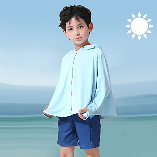 Girls Sun Pr𝗼tection Jacket U𝐏F50+ Zip-Up Hoodie Kids Hooded Jacket Outerwear Breathable Long Sleeve Shirt3