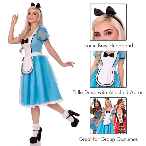 Costume d'Alice complet : fini les accessoires perdus avec le tablier attaché