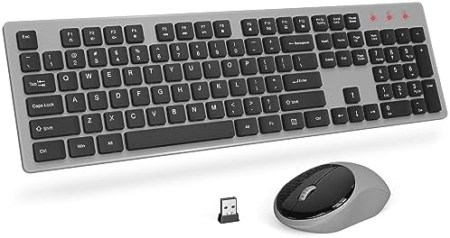 Uineer mouse wireless ricaricabile, [Aggiornato], mouse senza fili 2.4G USB, display a batteria visibile, 4 livelli DPI regolabili, mice pc wireless ricaricabileper PC per il gaming e l'ufficio