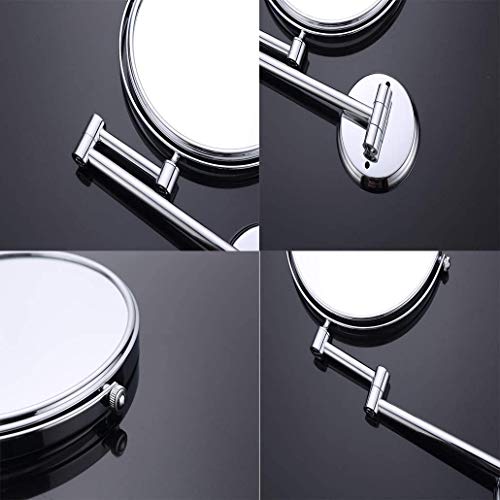 Miroir de maquillage mural rond 20 cm grossissant 3X et double face pivotant - 7
