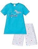 Schiesser Mädchen Zweiteiliger Schlafanzug Md Anzug Kurz, Blau (Türkis 807), 98 (Herstellergröße 098)