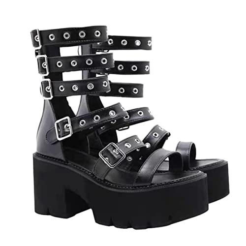 Sandales noires femme à talons hauts FRCOLOR : chaussures élégantes et confortables