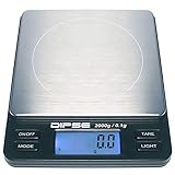 [page_title]-Dipse Digitale Laborwaage TP-2000 x 0,1 - Feinwaage mit 0,1g genauer Auflösung Digitalwaage bis 2000g / 2 kg Wägebereich 2000 x 0,1g, Farbe Schwarz