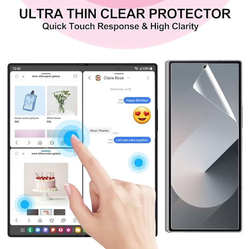 Image of SHILD Privacy Screen Protector for - (6.8 inch Curved Display) | Anti-Spy HD Clear Flexible Film | Bubble-Free Easy Installation Kit | Scratch Resistant | Case Friendly (Pack of 2) (jg)
