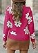 Dokotoo Cardigans for Women Trendy Fall Sweater 2025 Fashion Chunky Cardigan V Neck Oversized Long Sleeve Lightweight Knit Rose Red Sweaters Dressy Flower Sweater Button Cropped Jacket Medium