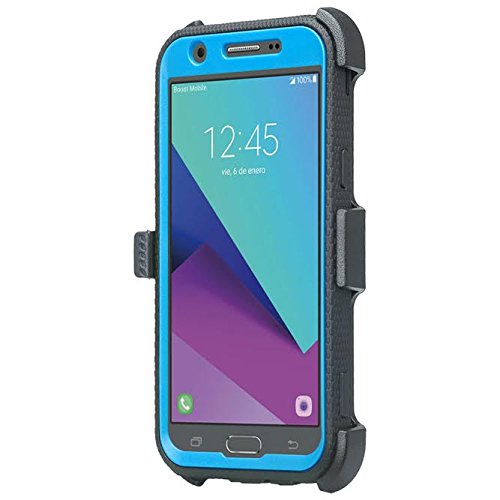 Galaxy J7V Case / J7 (2017) / J7 Perx Case / J7 Sky Pro/Galaxy J7 Prime Case, Galaxy Wireless Heavy Duty Belt Clip Holster [Built In Screen Protector] Full Body Protection For Galaxy Halo - Blue #TOP3