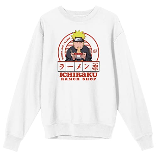 Bioworld Naruto Shippuden Ichiraku Ramen Shop Crew Neck Long Sleeve White Adult Sweatshirt