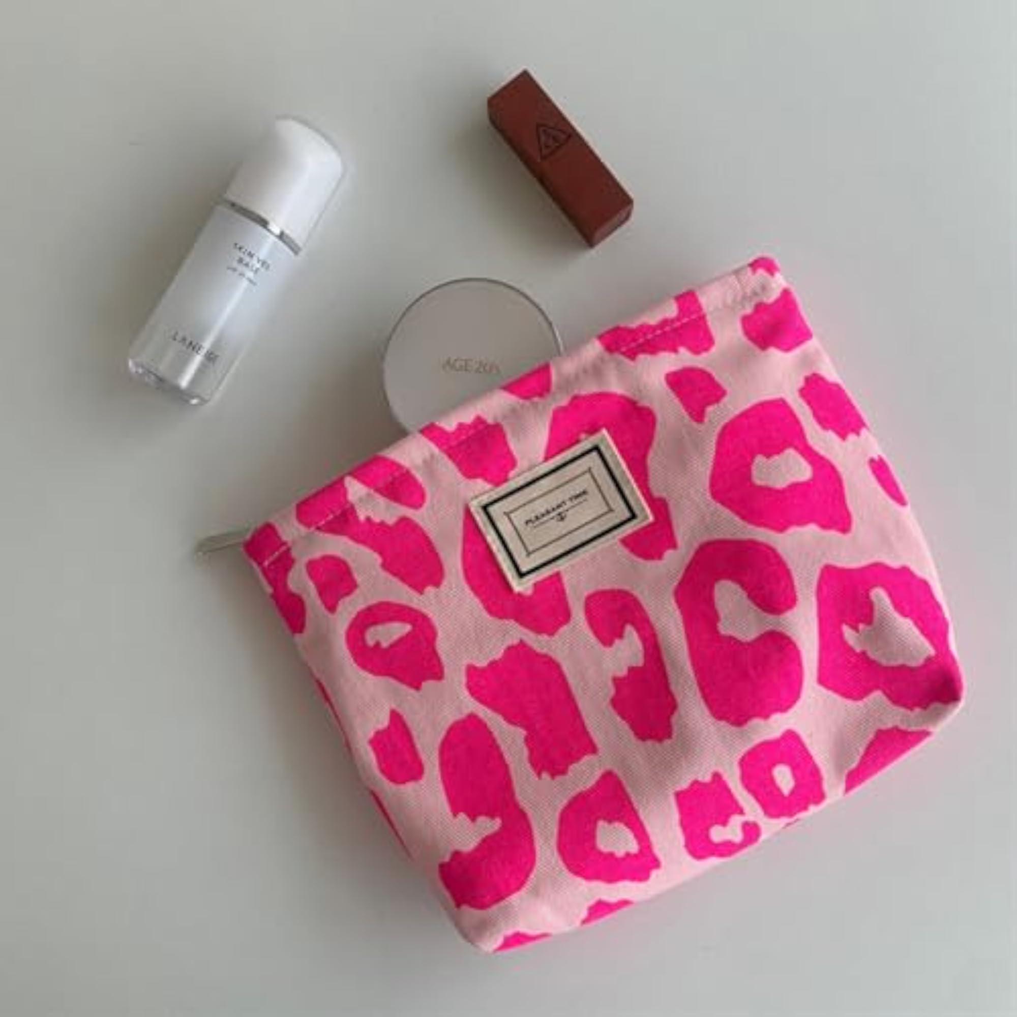 Pink Leopard Makeup Bag for Women