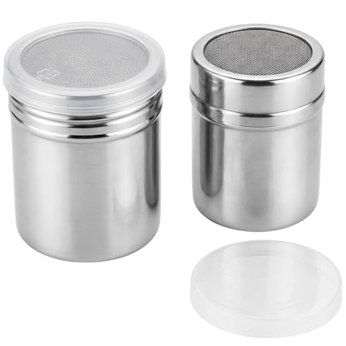 SxiGxiv 2er Mehlstreuer Brot Backen Set Mehlstreuer für Kuchenverzierung und Kaffeekreationen Praktische Staubzuckerstreuer mit Deckel Ideal für Küchenorganisation und Erwachsene Hobbyköche