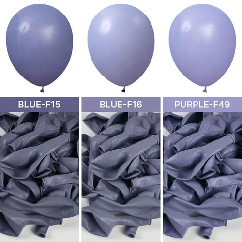 Image of PartyWoo Dusty Blue Balloons 140pcs Different Sizes Pack of 18 12 10 5 Inch Navy Slate Blue Boho Neutral Balloon Arch Kit for Baby Shower Anniversary Graduation Birthday Party Decorations Blue-F15