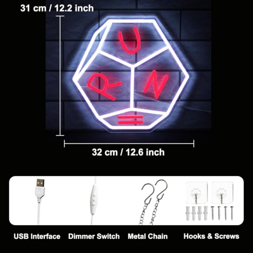 Image of Run Dice Neon Sign Retro Sci-Fi LED Light for Bedroom Game Room Decor Gifts