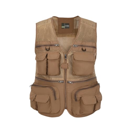 Image of Hbufnha Outdoor Fishing Hunting Vest Multi Pockets Work Cargo Jacket