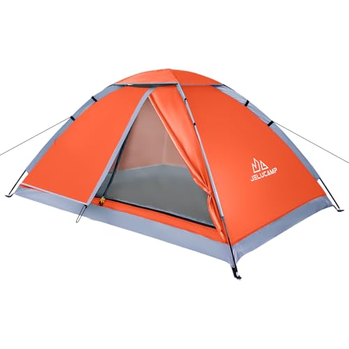 JELUCAMP 1/2 Person Dome Tents for Camping, Lightweight Portable Single Backpacking Tent, Small Easy...