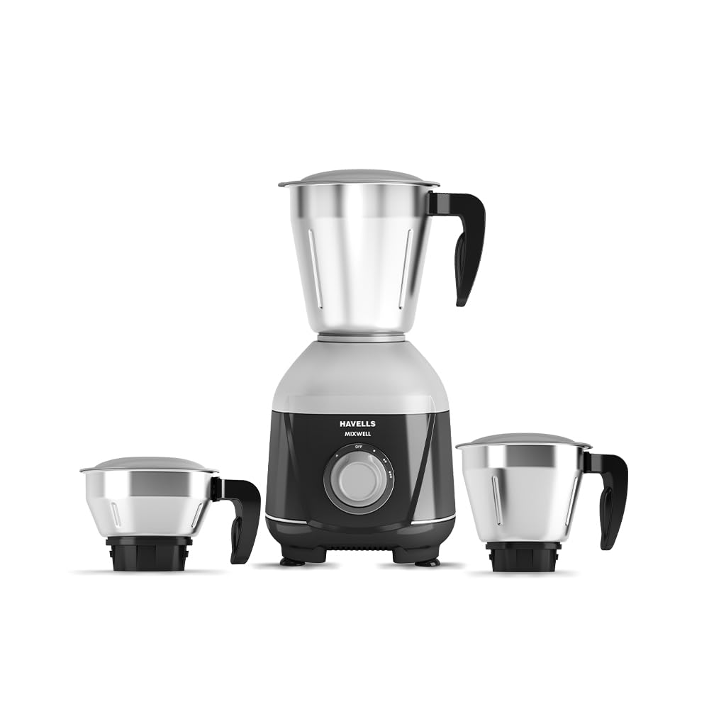 Havells Mixwell - N 500W 3 Jar Mixer Grinder, Black, Grey-image-4