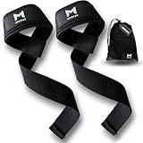 Straps para Gym MYTITAN® – Gym Straps para Peso Muerto, Remo y Jalones – Correas de Levantamiento con Muñeca Acolchada y Agarre Antideslizante – Straps Gimnasio Hombre y Mujer CrossFit con Bolsa NEGRO