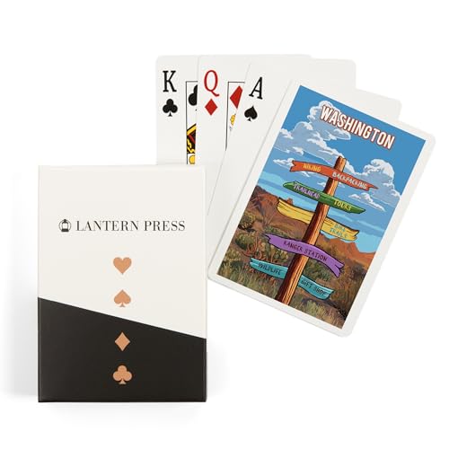 Lantern Press Washington, Signpost, Desert, 52 Naipes Póker