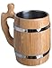 Waldmeister Großer Holz Bierkrug mit Edelstahl Einsatz Hochglanz 0,5 Liter handgemacht. Robust, strapazierfähig und langlebig