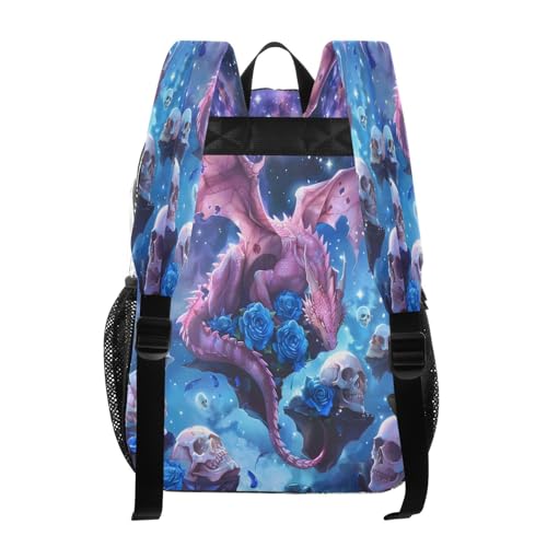 Cute Dragon Sugar Skull Clear Backpack Heavy Duty See Through Transparent PVC BookBag for Kids Boy Girl School Work3