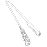 NOLITOY Jaula para Collar Soporte de Cristal Hueco de Metal Plata, Collar Porta Piedras Ligero Adecuado para Días Obsequios y Accesorios DIY