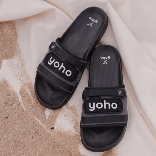 Image of YOHO Drystep Sliders for Men | Waterproof Monsoon Footwear & Rainy Sandals | Skin Friendly Adjustable Strap