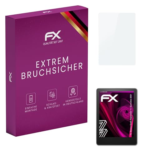 atFoliX Lámina Protectora de plástico Cristal compatible con Amazn Kindl Paperwhite 11. Generation 2021 Película Vidrio, 9H Hybrid Glass FX Protector Pantalla Vidrio templado de plástico