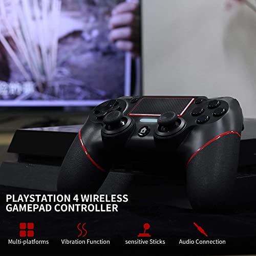 Etpark Ps4 Wireless Controller, Professional Ps4 Gamepad, Touch Panel Joypad With Dual Vibration, Instantly Timely Manner To Share Joystick (Red-Wireless) #TOP1