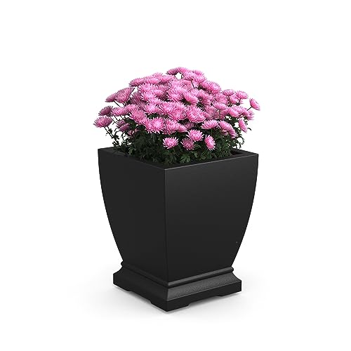 Mayne Acadia 18in Self-Watering Tall Square Planter, Black