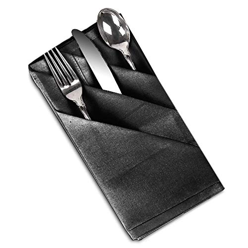 Talvania Cloth Dinner Napkins - 12 Pack Luxuriously Soft & Hotel Quality Cotton Napkins, Brilliant Fabric Napkins (18” X 18”) Perfect for Events, Hotel & Home Use (Black) - Thumbnail 7