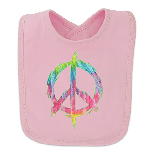 GRAPHICS & MORE Tie Dye Peace Sign Baby Bib - Pink