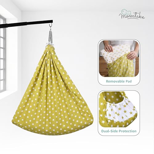 Image of Baby Cradle Swing for Newborns | Cotton Fabric Filled with Recron Fibre | Hanger Spring, Mosquito Net & Mattress with Insert Pocket | Jhoola, Thottil, Joli, Jokali, Onjal-Navy