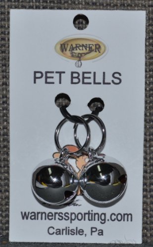 WARNER SPORTING Small Silver Colored Steel Pet Bells for Dog/Cat Collar 5/8