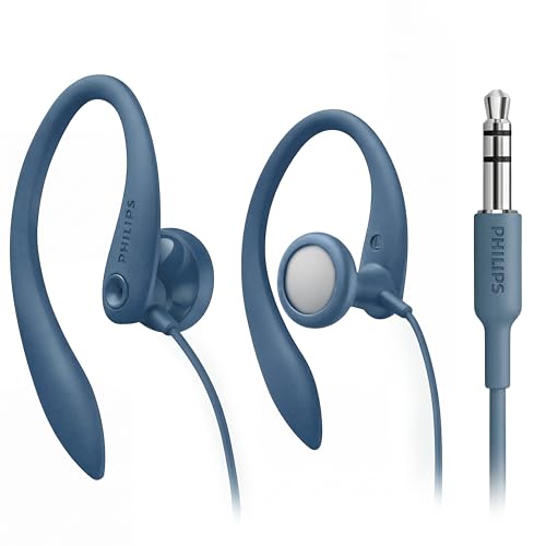Image of Philips SHS3200BL Flexible Earhook Headphones, Blue