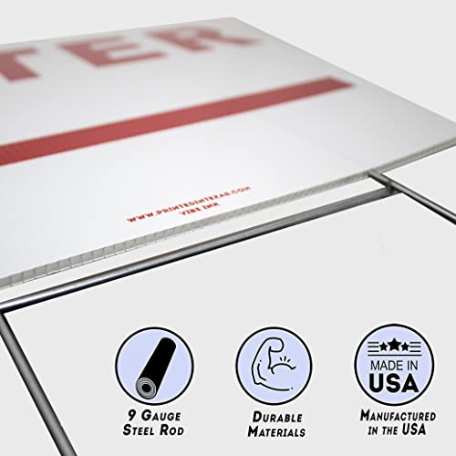 Vibe Ink Large 24" X 18" Red/White 'Enter With Directional Right & Left Arrow' Yard Sign - Traffic Event Occasion Directional Sign. Metal Stake Included!!! #TOP2