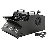 TC-Home 3 IN 1 Stage Fog Bubble Machine with 18 RGB LED light DMX Stage Lighting Fogger Effect w/ 2 Bubble Fans