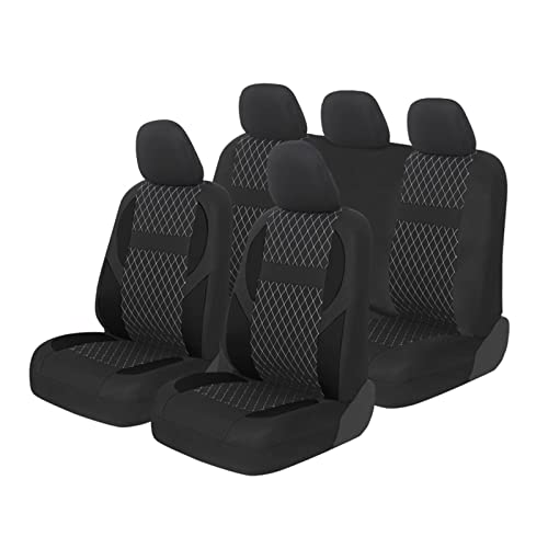 Housses de siège voiture universelles protection avant et arrière en tissu noir lavable