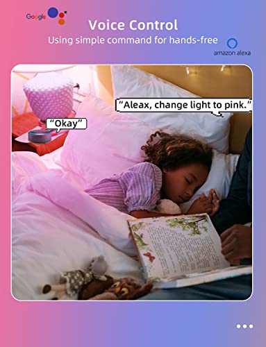 Color Changing Light Bulb 2.4Ghz 1200Lm Dimmable Smart Light Bulbs 60 W Equivalent App Control Magic Rgb Light Bulb Smart Bulbs Work With Alexa Google E26 A19 Led Light Bulb, No Hub Required, 4 Pack #TOP2