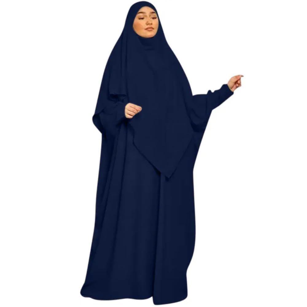 NAJMA Set abaya e khimar seta di medine, opaco, abaya lungo con khimar assortito, jilbab seta di medine, hijab islamico, velo preghiera,per donna musulmana velata, hejj,omra,madrassa,quotidiano