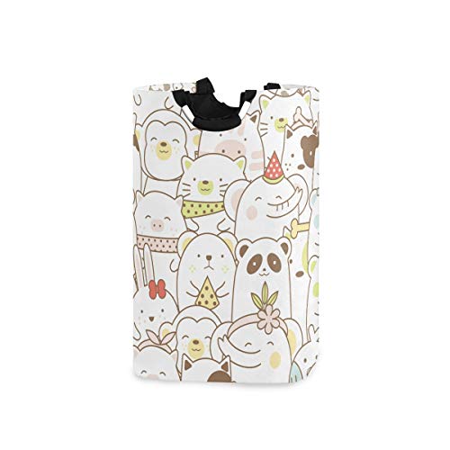 AJINGA Cesta de ropa sucia para niños con asas, plegable, para ropa sucia, para niñas y niños, lindo animal bebé