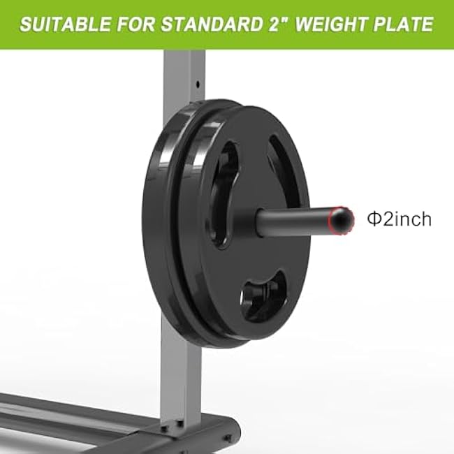 Kipika Weight Plate Holder for 2x2 and 3x3 Power Rack - Attachment for Storage - Fits Standard 1-inch or Olympic 2-inch Plates - Set of 2