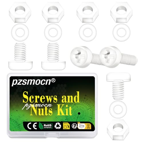 Pzsmocn 150��/50�Z�b�g M5*10mm �v���X�`�b�N�z���C�g�i�C�����N���X���E���h�w�b�h�X�N�����[�Z�p�i�b�g�R���r�l�[�V�����L�b�g�A�f�M���b�V���[�t���A�W���T�C�Y�ADIY����ѓd�q�g�ݗ��ėp�B