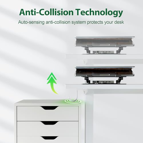 Image of Agilestic Electric Standing Desk, 71 x 31.5 Inches Height Adjustable Desk, Sit Stand up for Work Office Home, Ergonomic Rising Computer Table with Memory Preset, White